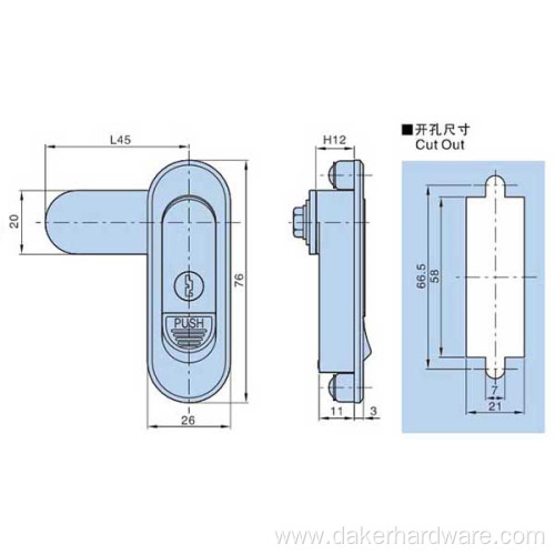 Swing Handle Chrome Plated Metal Plane Lock